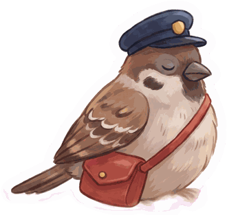 A sparrow postman asleep on the windowsill