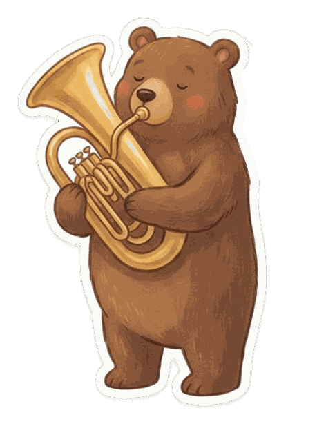 A bear with a tuba